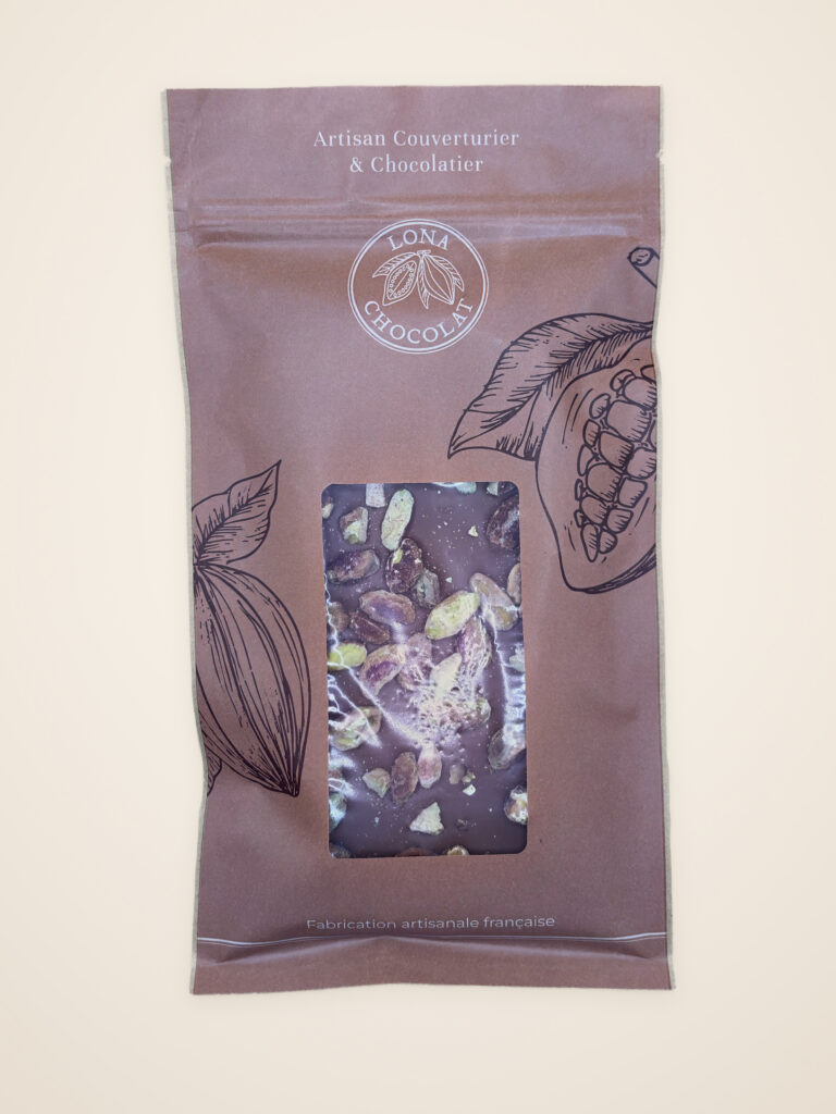 Chocolat Lait 41% Pistache – Lona Chocolat